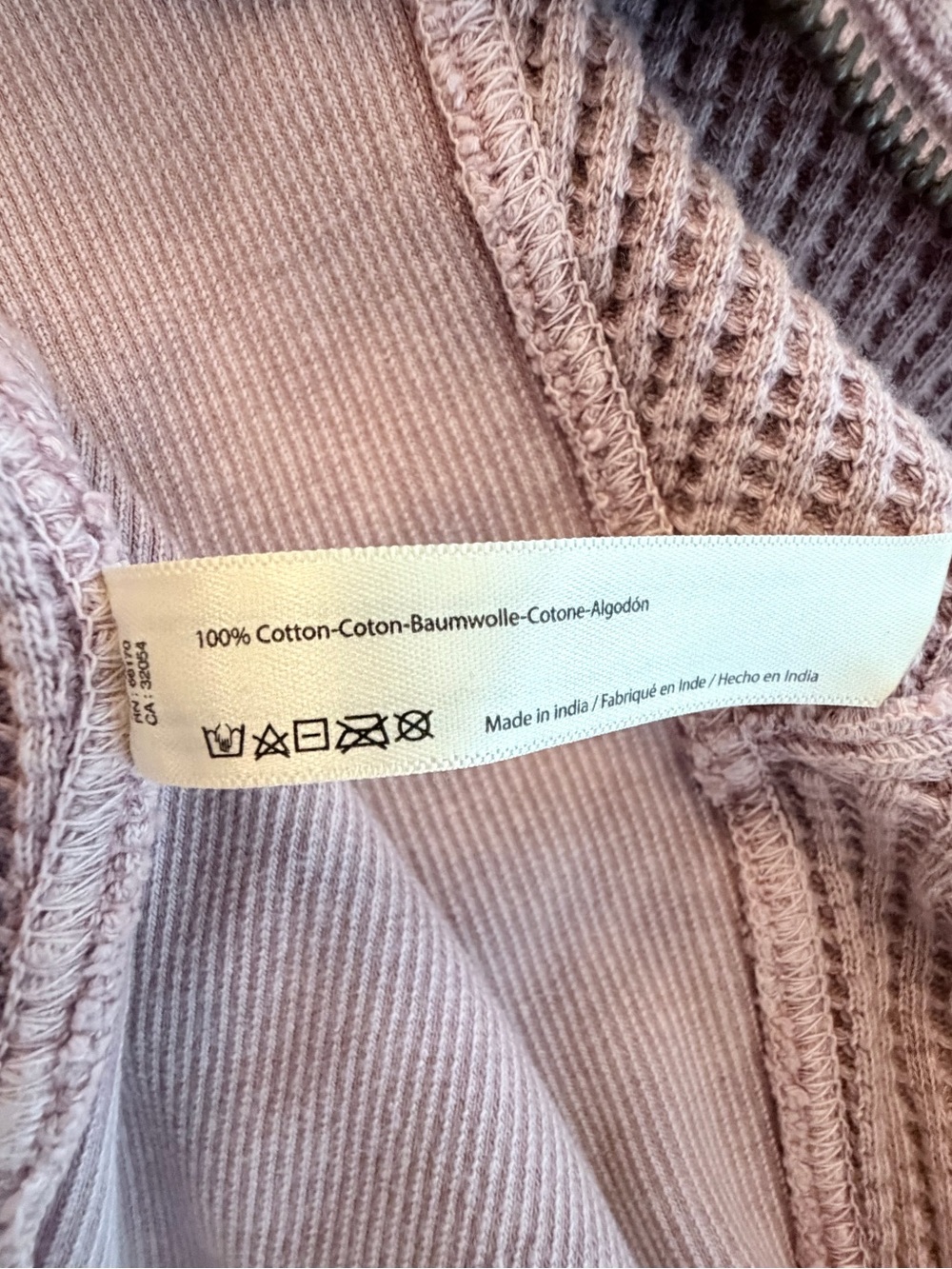 Free People FP One Waffle Knit Zip Hoodie Oversized Jacket Lilac S/P - Picture 7 of 7